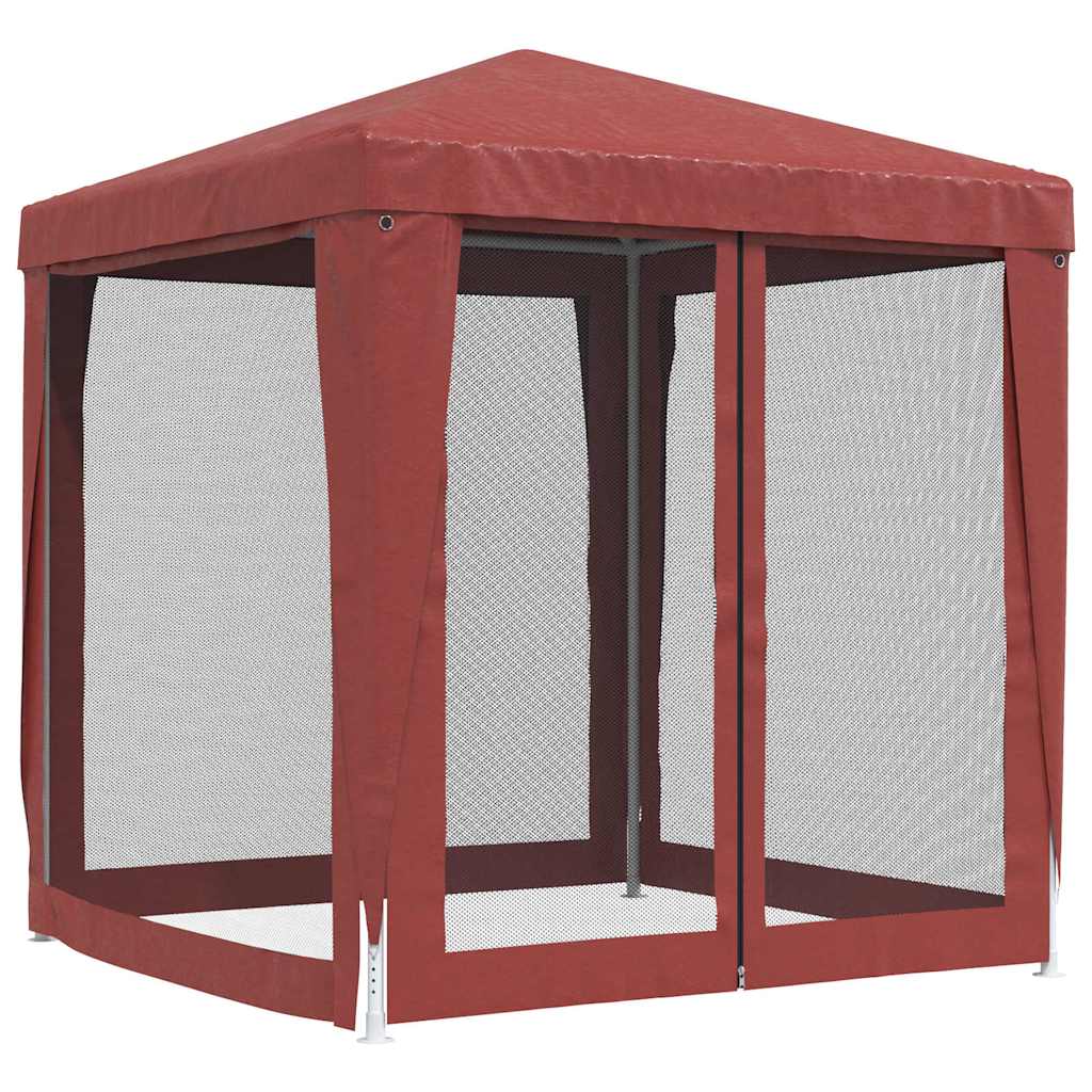 Proginė palapinė su 4 tinklinėmis sienomis, raudona, 2x2m, HDPE Proginė palapinė su 4 tinklinėmis sienomis, raudona, 2x2m, HDPE - Image 5