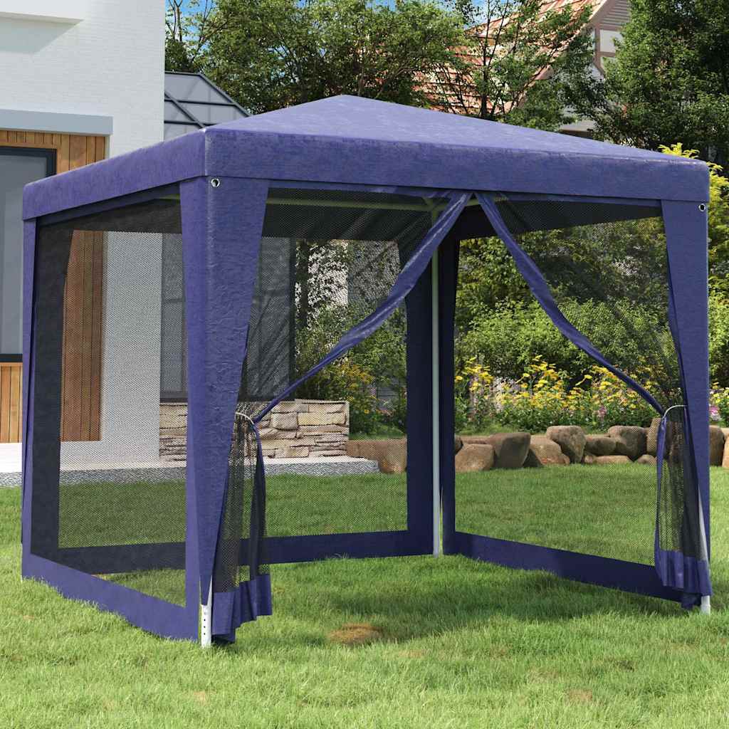 Proginė palapinė su 4 sienomis, mėlyna, 2,5×2,5m, HDPE Proginė palapinė su 4 sienomis, mėlyna, 2,5x2,5m, HDPE - Image 2