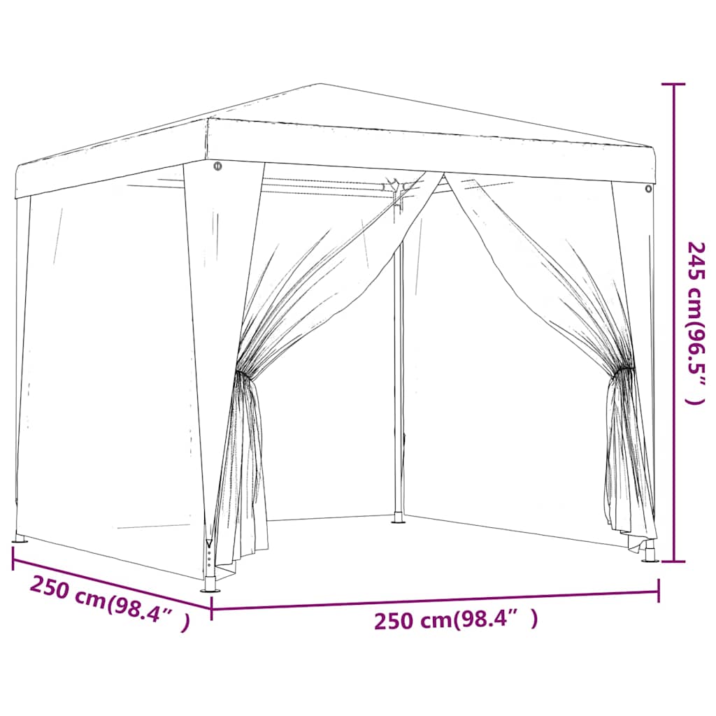 Proginė palapinė su 4 sienomis, žalia, 2,5×2,5m, HDPE Proginė palapinė su 4 sienomis, žalia, 2,5x2,5m, HDPE