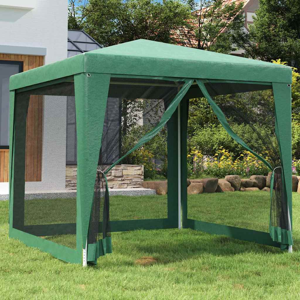 Proginė palapinė su 4 sienomis, žalia, 2,5×2,5m, HDPE Proginė palapinė su 4 sienomis, žalia, 2,5x2,5m, HDPE - Image 2