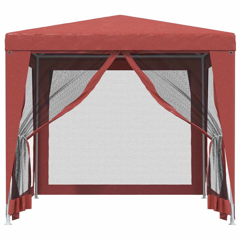 Proginė palapinė su 4 sienomis, raudona, 2,5×2,5m, HDPE Proginė palapinė su 4 sienomis, raudona, 2,5x2,5m, HDPE - Image 3