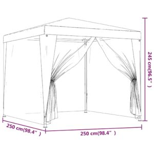 Proginė palapinė su 4 sienomis, raudona, 2,5x2,5m, HDPE