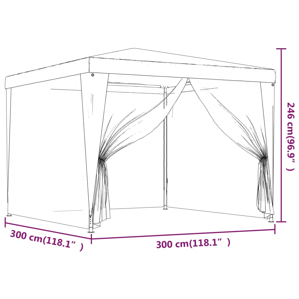 Proginė palapinė su 4 sienomis, antracito, 3x3m, HDPE Proginė palapinė su 4 sienomis, antracito, 3x3m, HDPE
