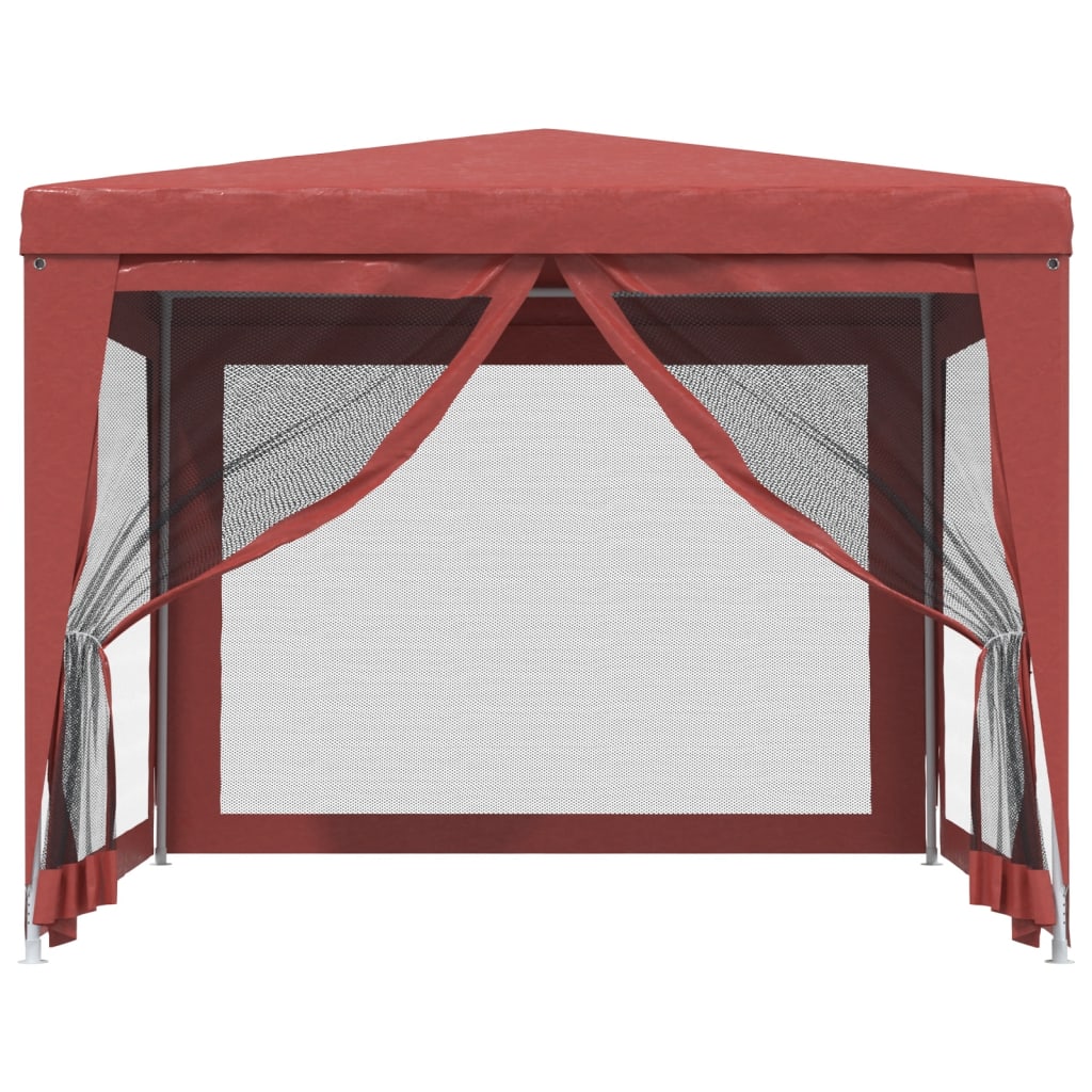 Proginė palapinė su 4 tinklinėmis sienomis, raudona, 3x3m, HDPE Proginė palapinė su 4 tinklinėmis sienomis, raudona, 3x3m, HDPE - Image 3