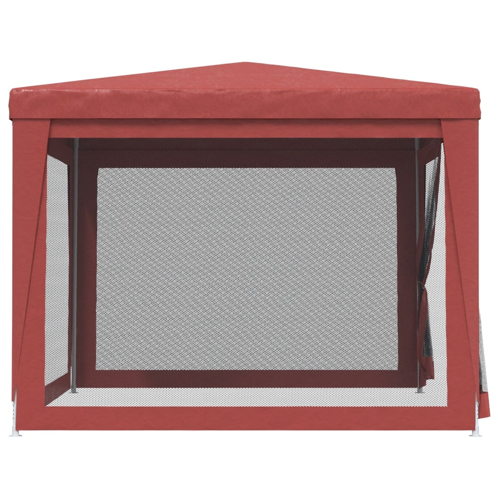 Proginė palapinė su 4 tinklinėmis sienomis, raudona, 3x3m, HDPE Proginė palapinė su 4 tinklinėmis sienomis, raudona, 3x3m, HDPE - Image 4