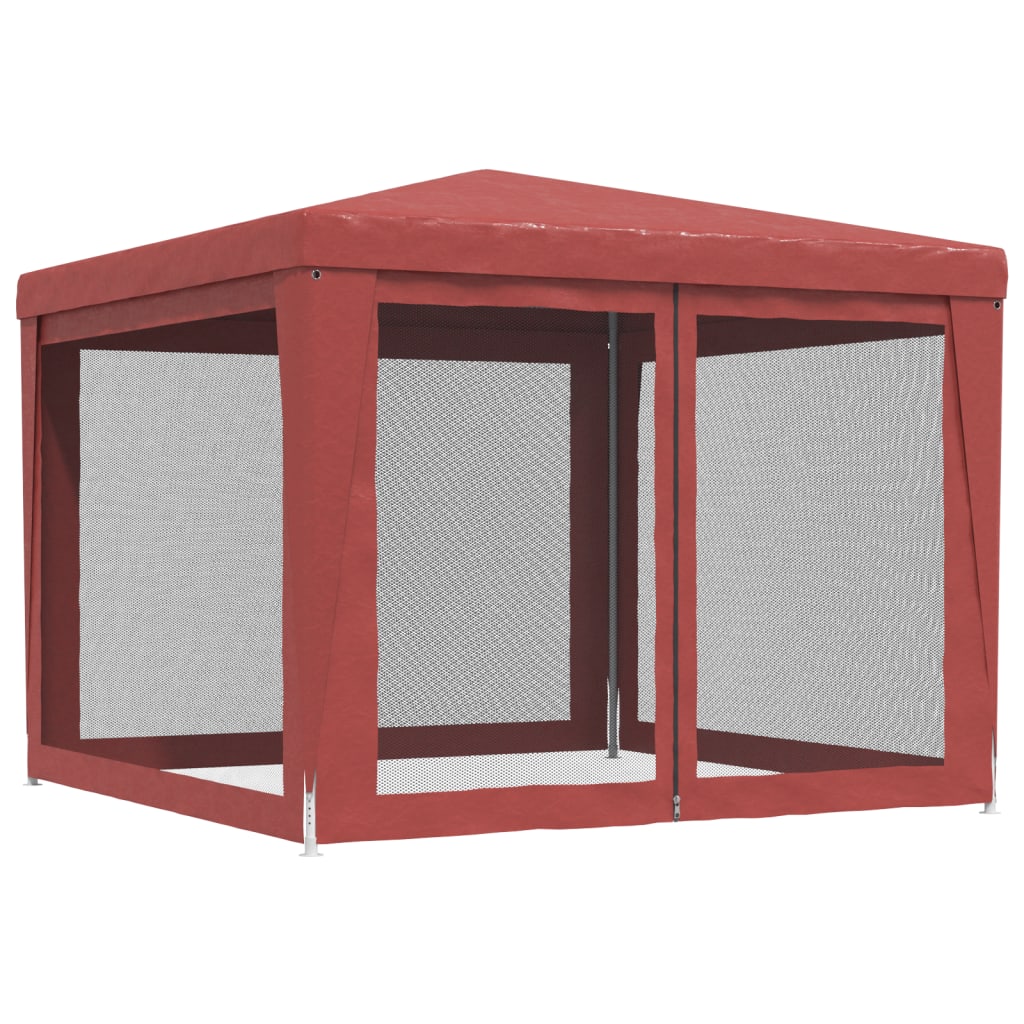 Proginė palapinė su 4 tinklinėmis sienomis, raudona, 3x3m, HDPE Proginė palapinė su 4 tinklinėmis sienomis, raudona, 3x3m, HDPE - Image 5