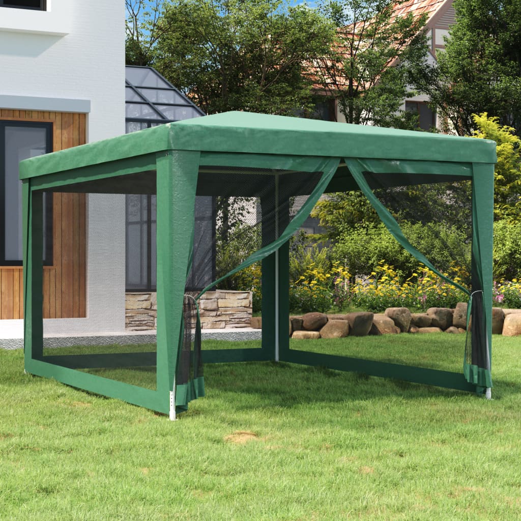 Proginė palapinė su 4 tinklinėmis sienomis, žalia, 3x4m, HDPE Proginė palapinė su 4 tinklinėmis sienomis, žalia, 3x4m, HDPE - Image 2