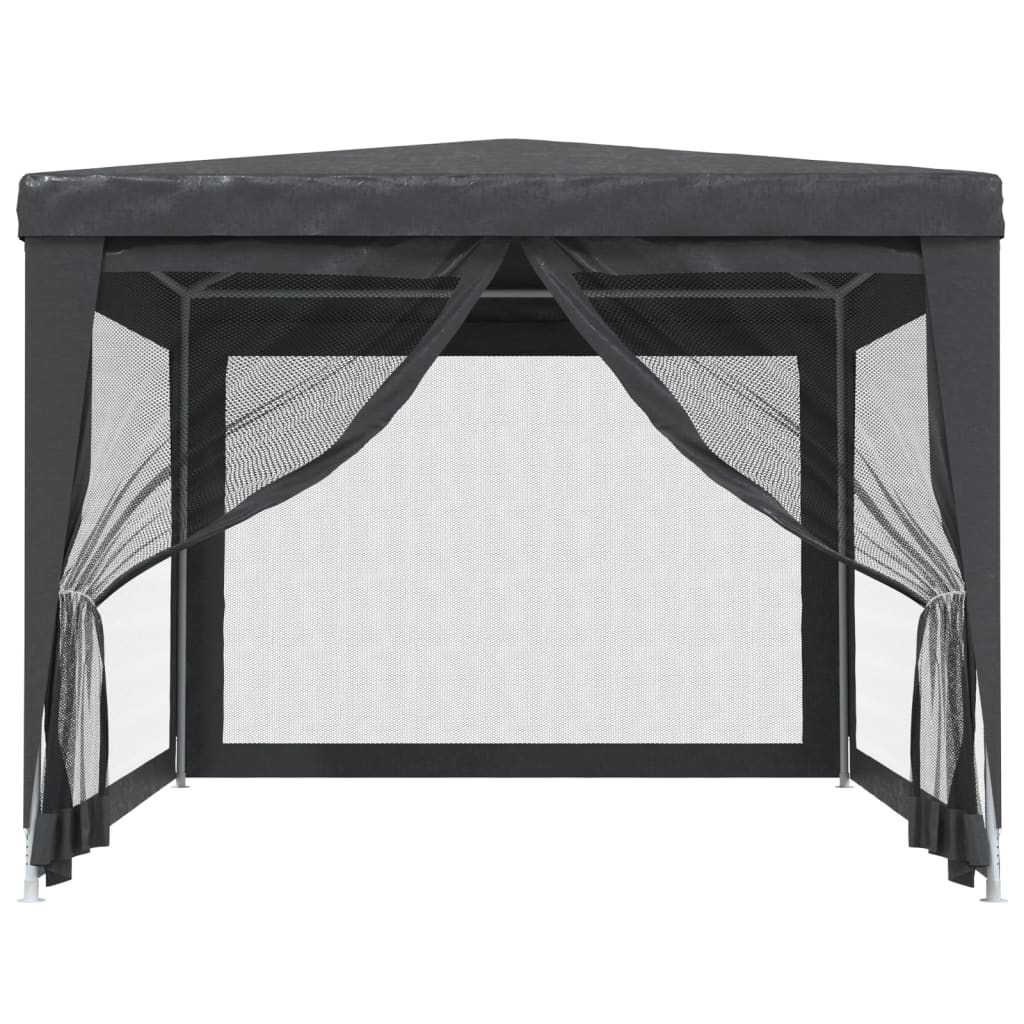 Proginė palapinė su 4 sienomis, antracito, 3x4m, HDPE Proginė palapinė su 4 sienomis, antracito, 3x4m, HDPE - Image 3