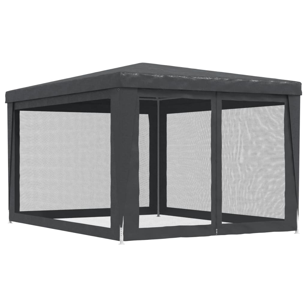 Proginė palapinė su 4 sienomis, antracito, 3x4m, HDPE Proginė palapinė su 4 sienomis, antracito, 3x4m, HDPE - Image 5