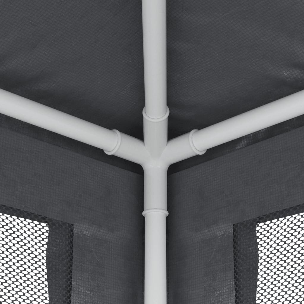 Proginė palapinė su 4 sienomis, antracito, 3x4m, HDPE Proginė palapinė su 4 sienomis, antracito, 3x4m, HDPE - Image 6