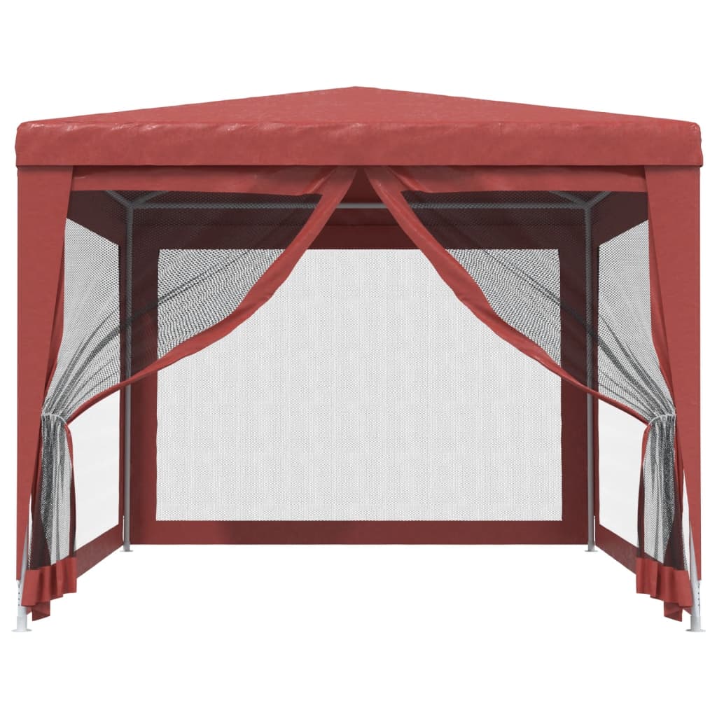 Proginė palapinė su 4 tinklinėmis sienomis, raudona, 3x4m, HDPE Proginė palapinė su 4 tinklinėmis sienomis, raudona, 3x4m, HDPE - Image 3