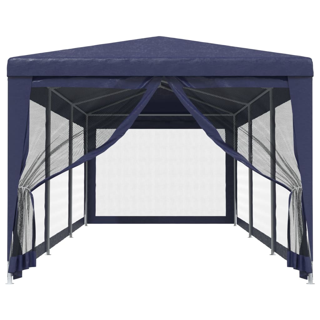 Proginė palapinė su 8 tinklinėmis sienomis, mėlyna, 3x9m, HDPE Proginė palapinė su 8 tinklinėmis sienomis, mėlyna, 3x9m, HDPE - Image 3
