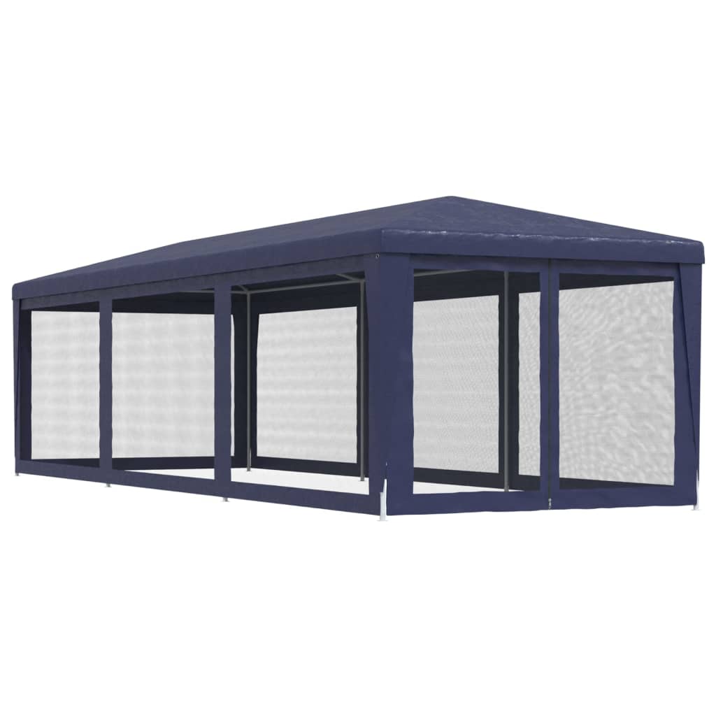 Proginė palapinė su 8 tinklinėmis sienomis, mėlyna, 3x9m, HDPE Proginė palapinė su 8 tinklinėmis sienomis, mėlyna, 3x9m, HDPE - Image 5