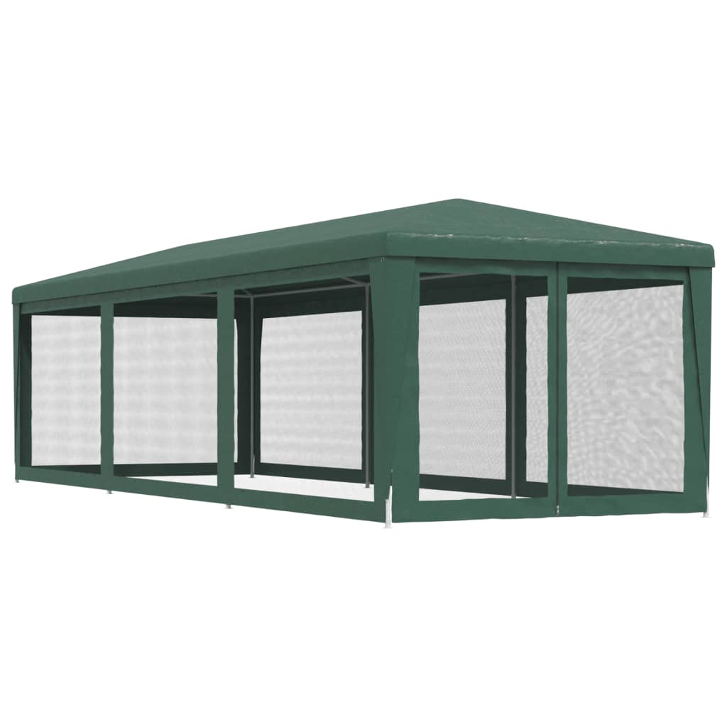 Proginė palapinė su 8 tinklinėmis sienomis, žalia, 3x9m, HDPE Proginė palapinė su 8 tinklinėmis sienomis, žalia, 3x9m, HDPE - Image 5