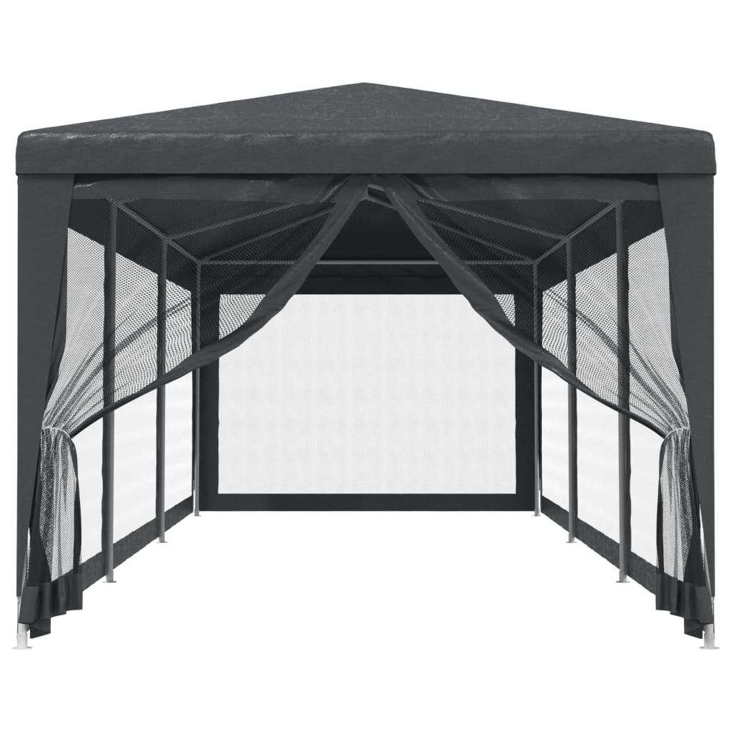 Proginė palapinė su 8 sienomis, antracito, 3x9m, HDPE Proginė palapinė su 8 sienomis, antracito, 3x9m, HDPE - Image 3