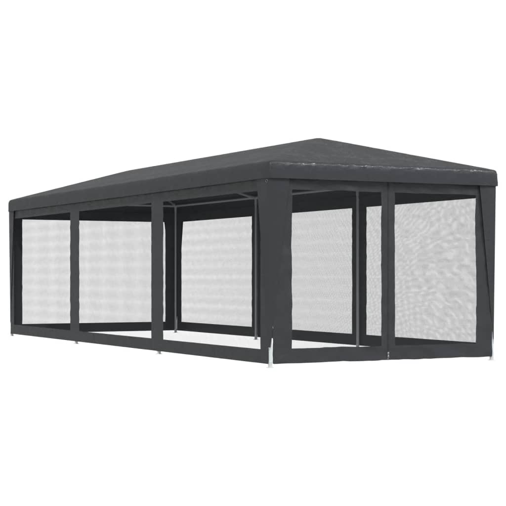 Proginė palapinė su 8 sienomis, antracito, 3x9m, HDPE Proginė palapinė su 8 sienomis, antracito, 3x9m, HDPE - Image 5