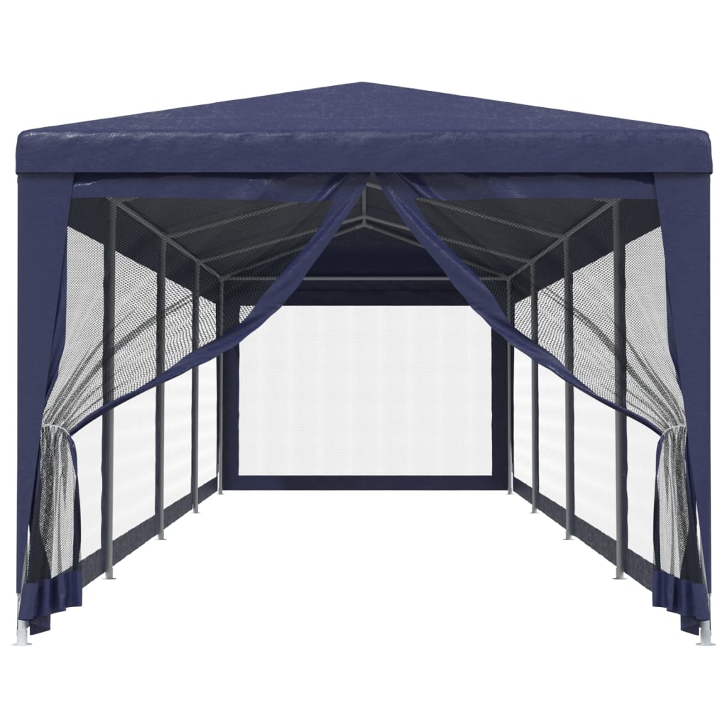 Proginė palapinė su 10 tinklinių sienų, mėlyna, 3x12m, HDPE Proginė palapinė su 10 tinklinių sienų, mėlyna, 3x12m, HDPE - Image 3