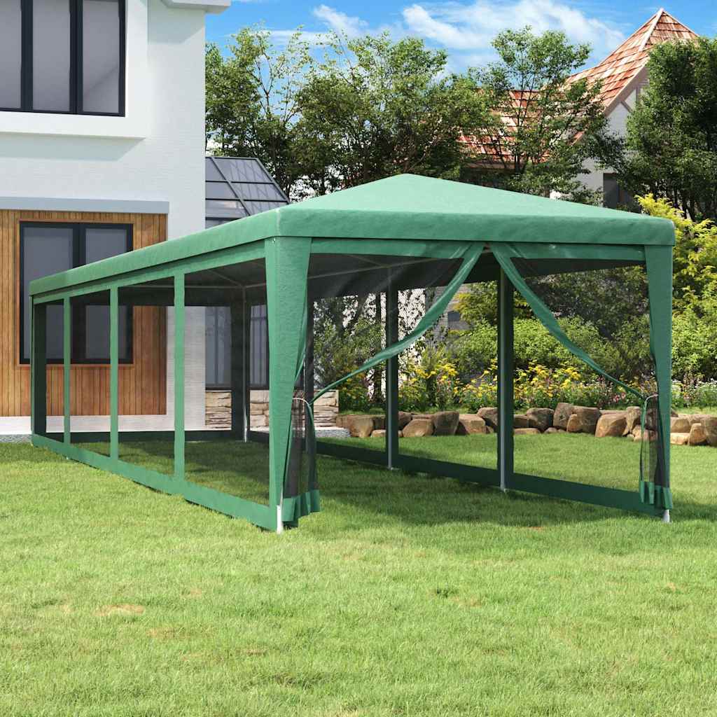 Proginė palapinė su 10 tinklinių sienų, žalia, 3x12m, HDPE Proginė palapinė su 10 tinklinių sienų, žalia, 3x12m, HDPE - Image 2