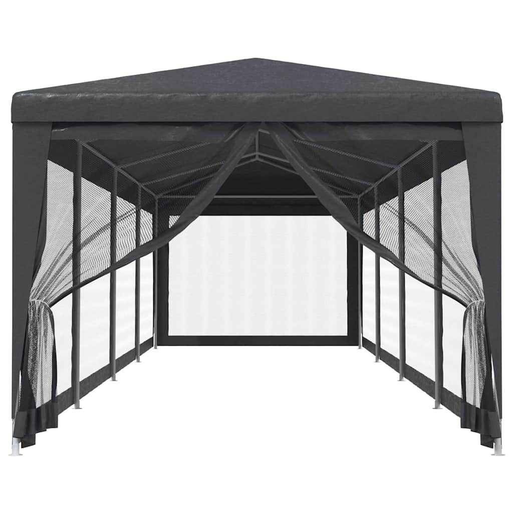 Proginė palapinė su 10 tinklinių sienų, antracito, 3x12m, HDPE Proginė palapinė su 10 tinklinių sienų, antracito, 3x12m, HDPE - Image 3