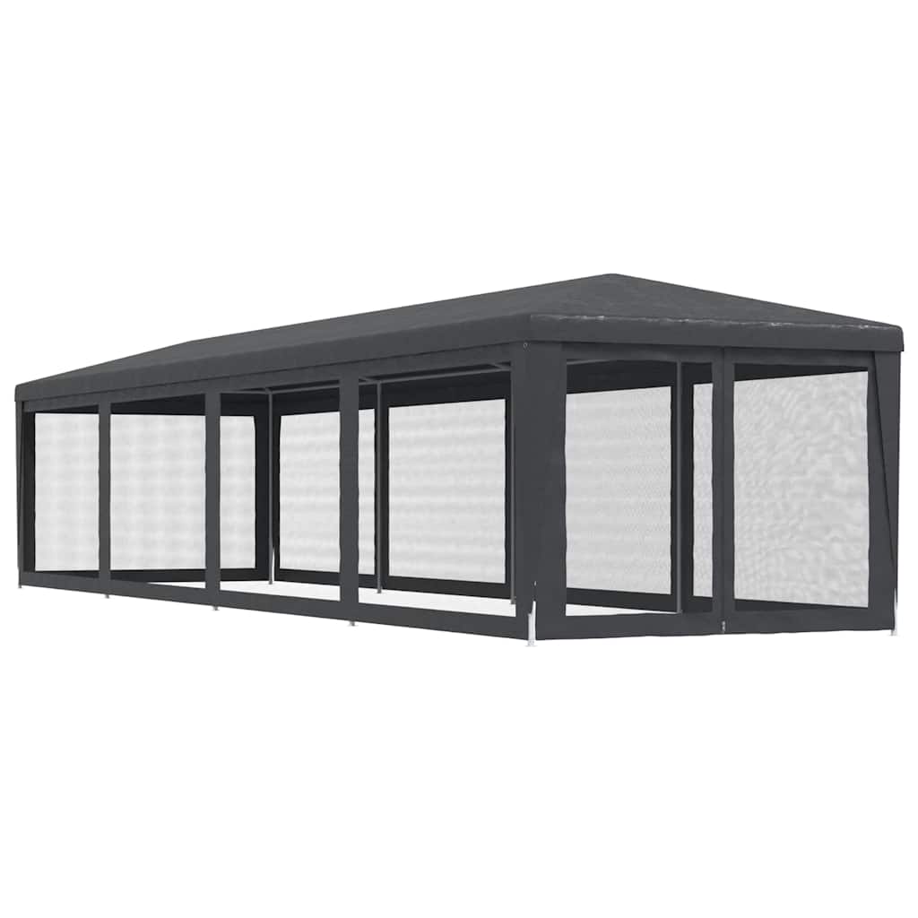 Proginė palapinė su 10 tinklinių sienų, antracito, 3x12m, HDPE Proginė palapinė su 10 tinklinių sienų, antracito, 3x12m, HDPE - Image 5