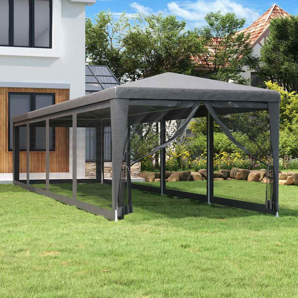 Proginė palapinė su 10 tinklinių sienų, antracito, 3x12m, HDPE Proginė palapinė su 10 tinklinių sienų, antracito, 3x12m, HDPE - Image 2