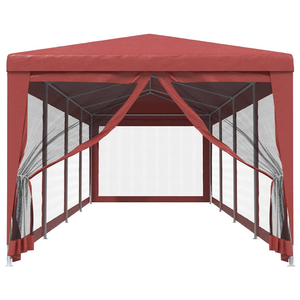 Proginė palapinė su 10 tinklinių sienų, raudona, 3x12m, HDPE Proginė palapinė su 10 tinklinių sienų, raudona, 3x12m, HDPE - Image 3