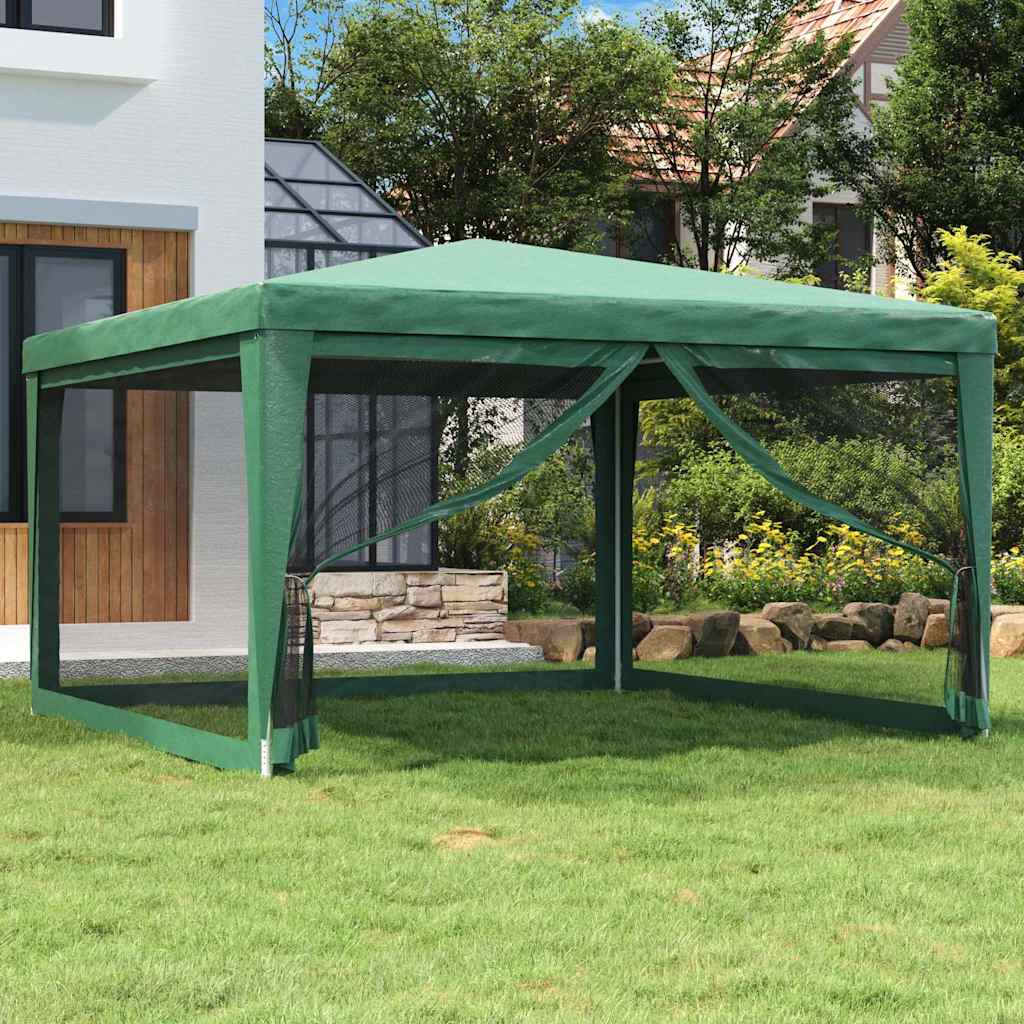 Proginė palapinė su 4 tinklinėmis sienomis, žalia, 4x4m, HDPE Proginė palapinė su 4 tinklinėmis sienomis, žalia, 4x4m, HDPE - Image 2