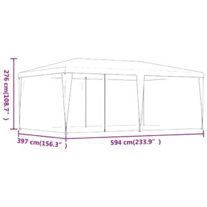 Proginė palapinė su 4 tinklinėmis sienomis, raudona, 6x4m, HDPE