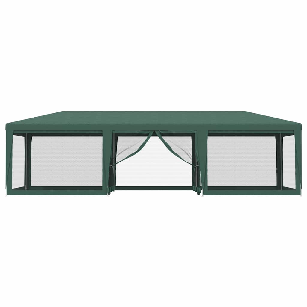 Proginė palapinė su 8 tinklinėmis sienomis, žalia, 9x4m, HDPE Proginė palapinė su 8 tinklinėmis sienomis, žalia, 9x4m, HDPE - Image 3
