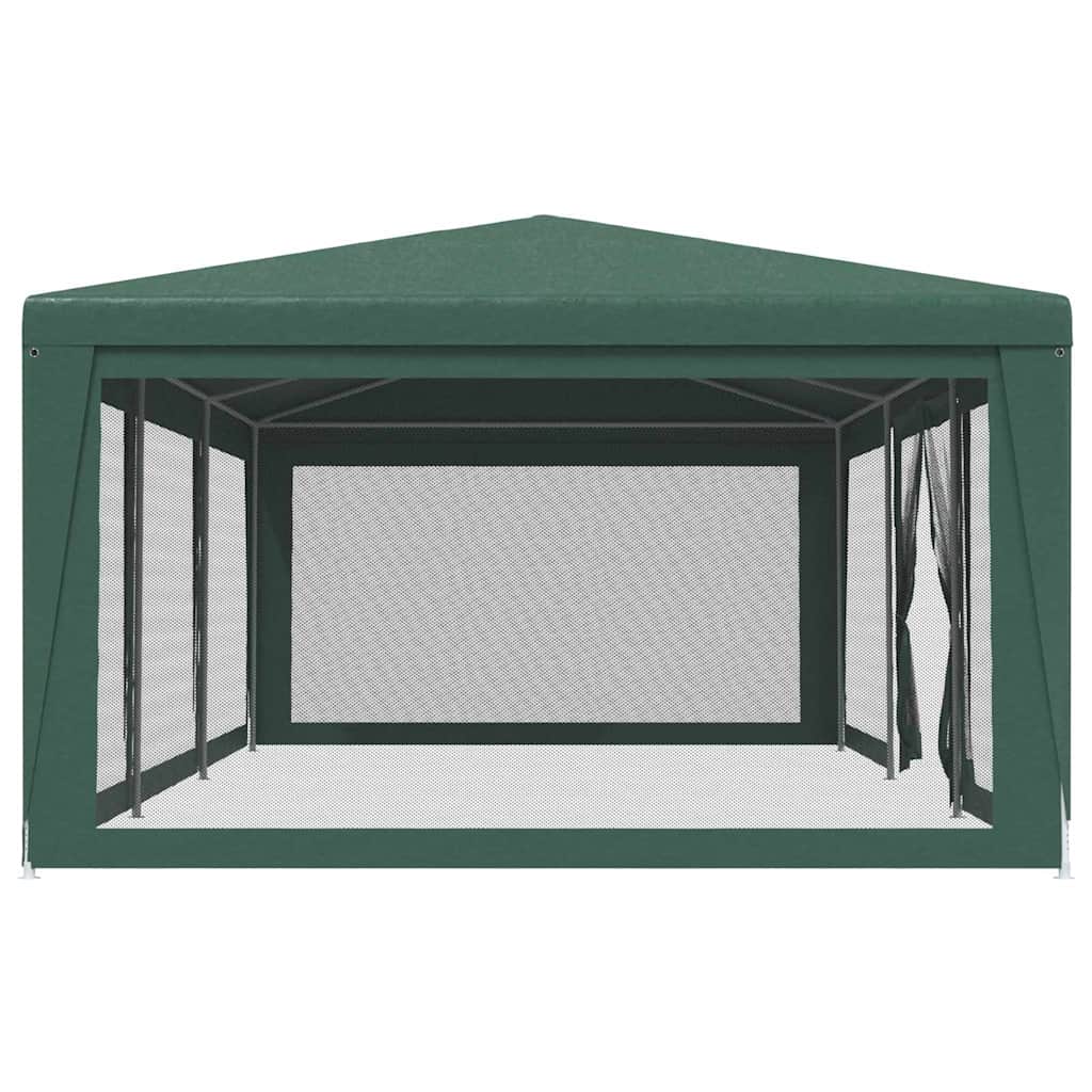 Proginė palapinė su 8 tinklinėmis sienomis, žalia, 9x4m, HDPE Proginė palapinė su 8 tinklinėmis sienomis, žalia, 9x4m, HDPE - Image 4