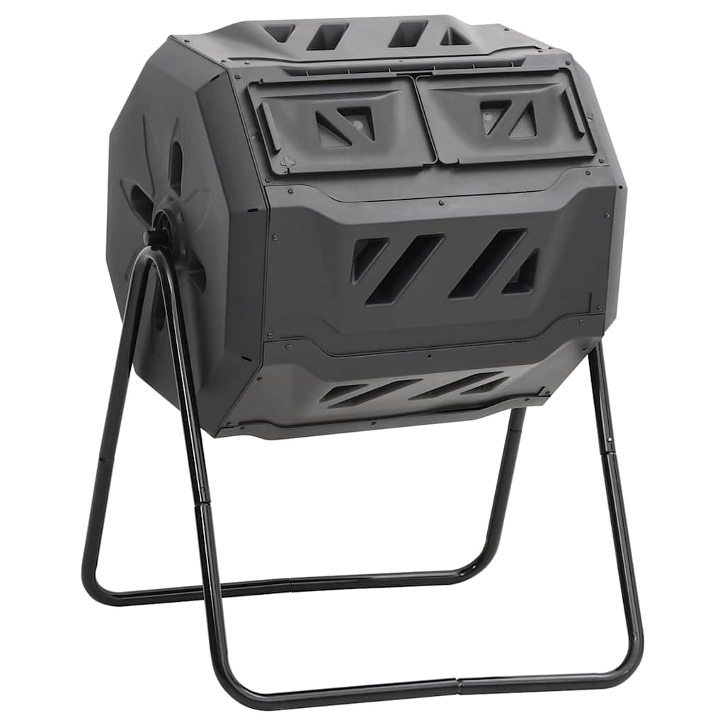 Sodo komposto dėžė, juodos spalvos, 73x64x95cm, 160l Sodo komposto dėžė, juodos spalvos, 73x64x95cm, 160l - Image 2