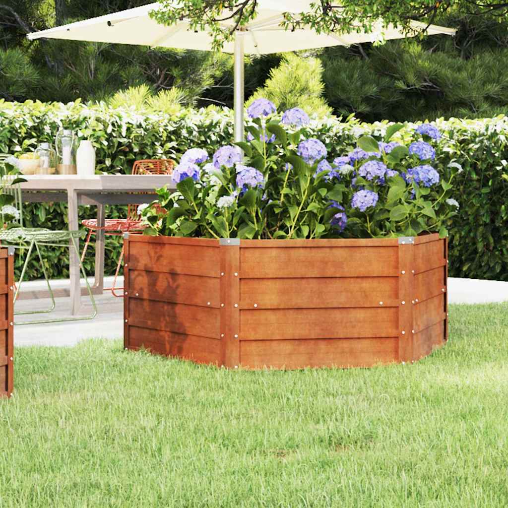 Aukštas sodo lovelis, rūdžių, 129x129x45cm, Corten plienas Aukštas sodo lovelis, rūdžių, 129x129x45cm, Corten plienas - Image 2