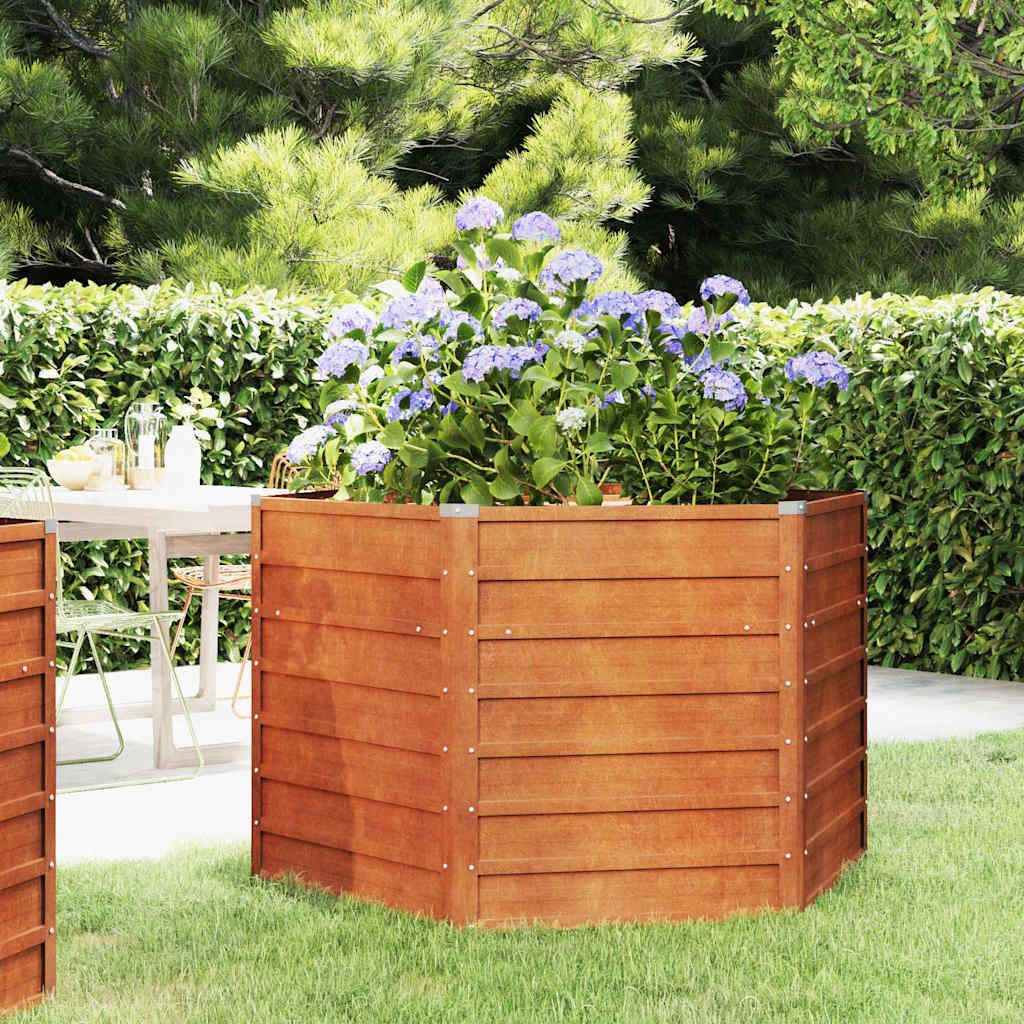 Aukštas sodo lovelis, rūdžių, 129x129x77cm, Corten plienas Aukštas sodo lovelis, rūdžių, 129x129x77cm, Corten plienas - Image 2