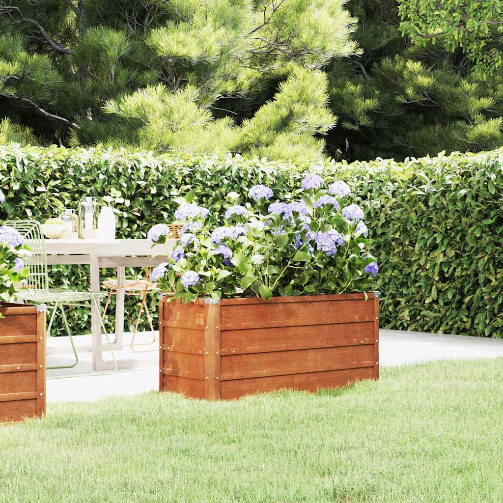 Aukštas sodo lovelis, rūdžių, 100x40x45cm, Corten plienas Aukštas sodo lovelis, rūdžių, 100x40x45cm, Corten plienas - Image 2