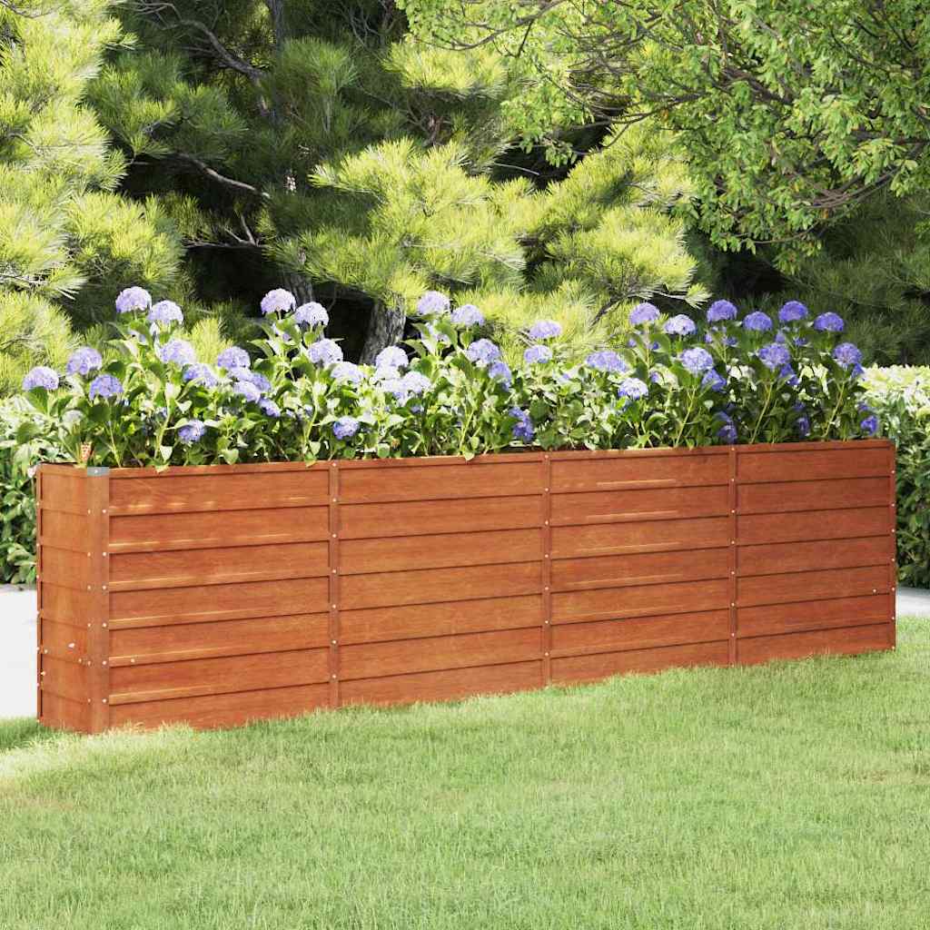 Aukštas sodo lovelis, rūdžių, 320x40x77cm, Corten plienas Aukštas sodo lovelis, rūdžių, 320x40x77cm, Corten plienas - Image 2