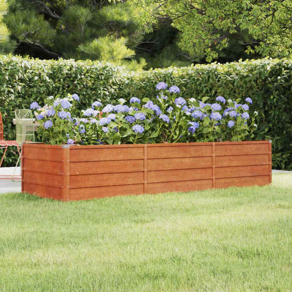 Aukštas sodo lovelis, rūdžių, 240x80x45cm, Corten plienas Aukštas sodo lovelis, rūdžių, 240x80x45cm, Corten plienas - Image 2