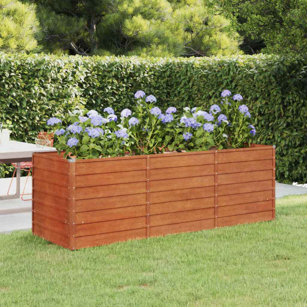 Aukštas sodo lovelis, rūdžių, 240x80x77cm, Corten plienas Aukštas sodo lovelis, rūdžių, 240x80x77cm, Corten plienas - Image 2