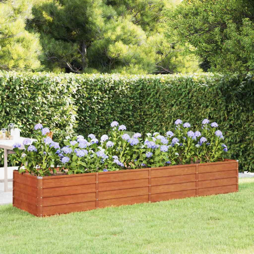 Aukštas sodo lovelis, rūdžių, 320x80x45cm, Corten plienas Aukštas sodo lovelis, rūdžių, 320x80x45cm, Corten plienas - Image 2