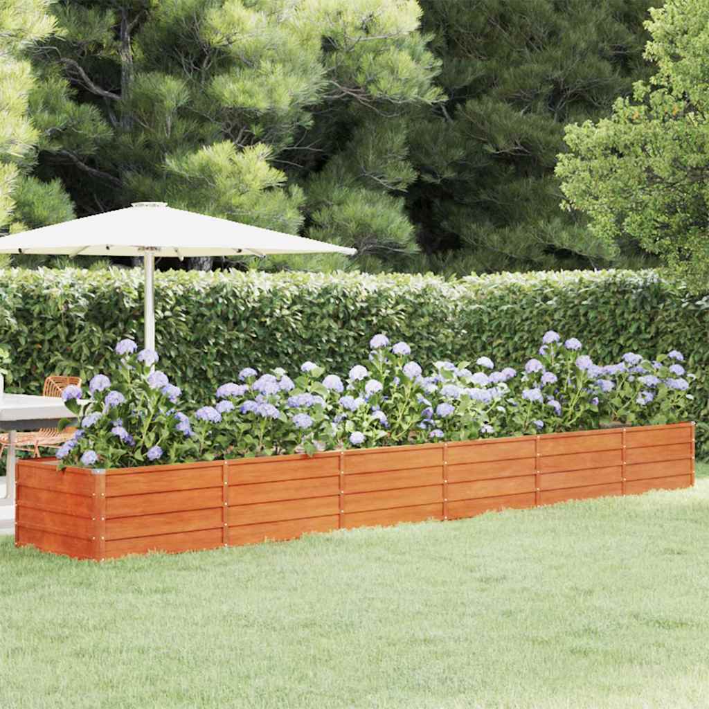 Aukštas sodo lovelis, rūdžių, 480x80x45cm, Corten plienas Aukštas sodo lovelis, rūdžių, 480x80x45cm, Corten plienas - Image 2