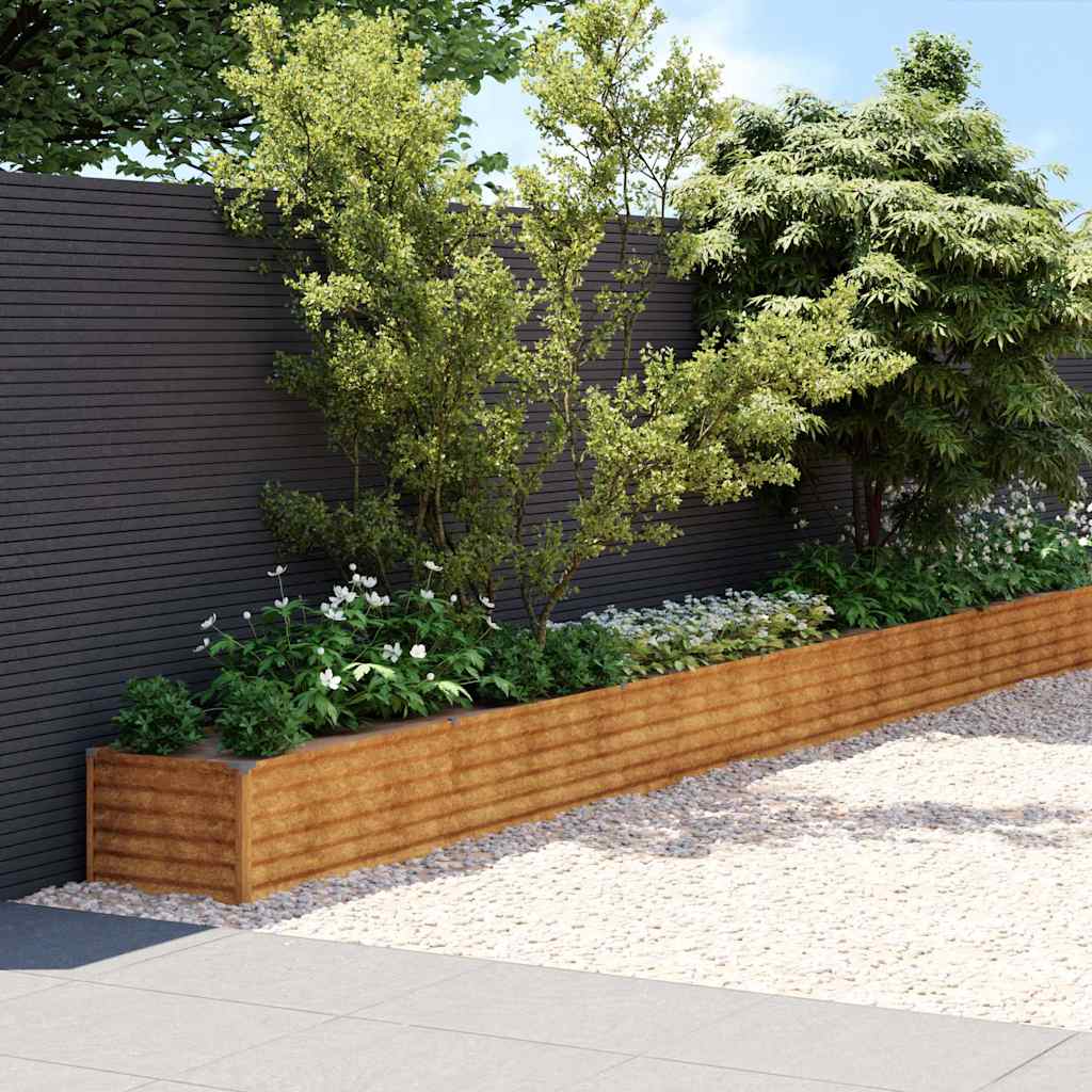 Aukštas sodo lovelis, 1152x50x36cm, Corten plienas Aukštas sodo lovelis, 1152x50x36cm, Corten plienas - Image 2