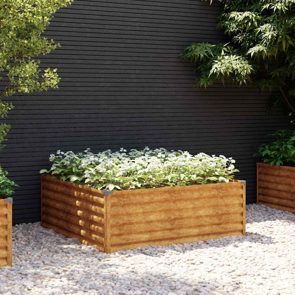 Aukštas sodo lovelis, 100x100x36cm, Corten plienas Aukštas sodo lovelis, 100x100x36cm, Corten plienas - Image 2