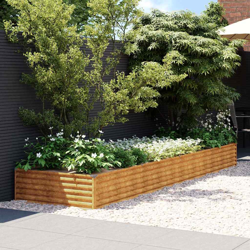 Aukštas sodo lovelis, 387x100x36cm, Corten plienas Aukštas sodo lovelis, 387x100x36cm, Corten plienas - Image 2