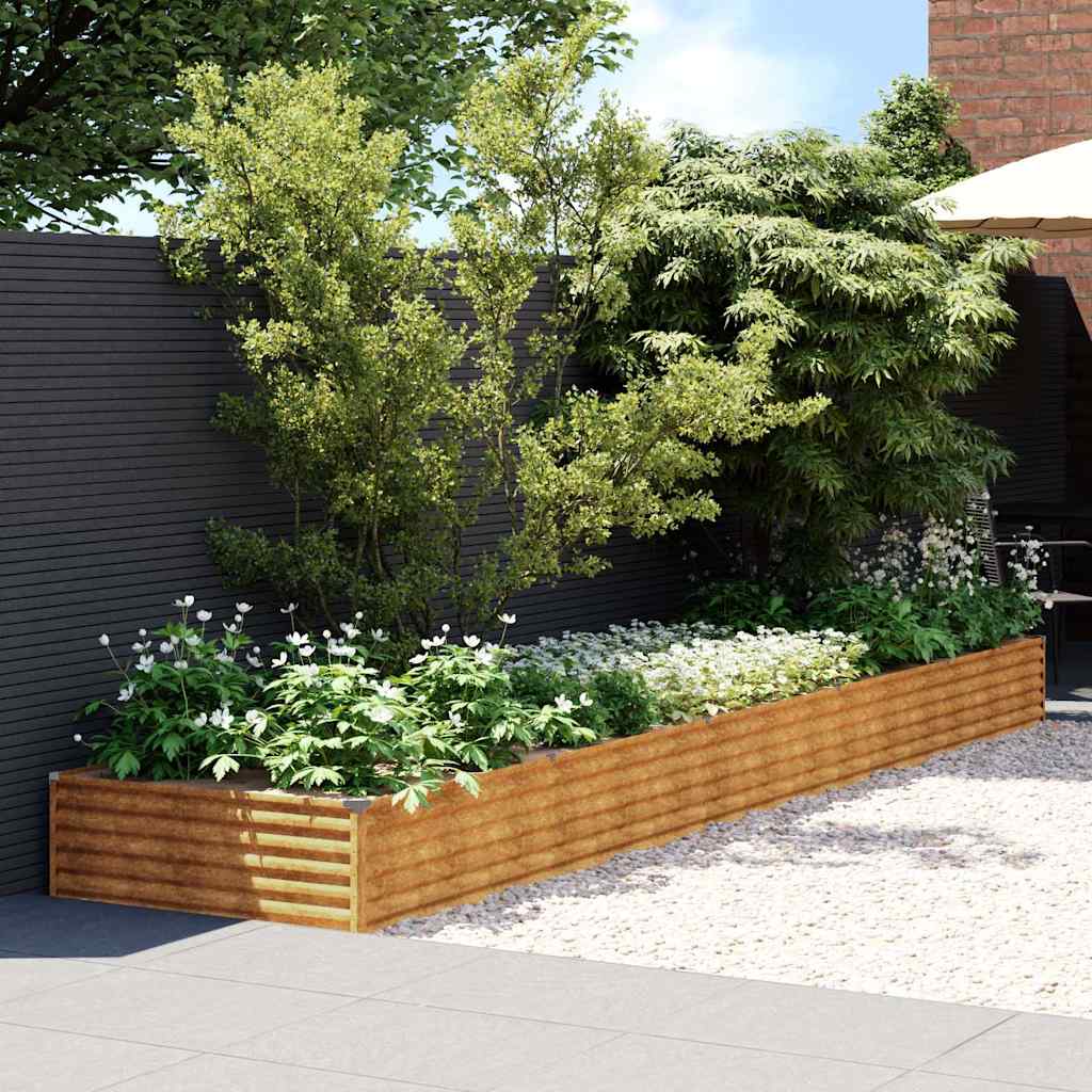 Aukštas sodo lovelis, 482x100x36cm, Corten plienas Aukštas sodo lovelis, 482x100x36cm, Corten plienas - Image 2