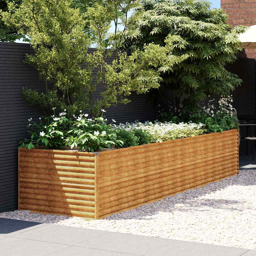 Aukštas sodo lovelis, 386x100x69cm, Corten plienas Aukštas sodo lovelis, 386x100x69cm, Corten plienas - Image 2