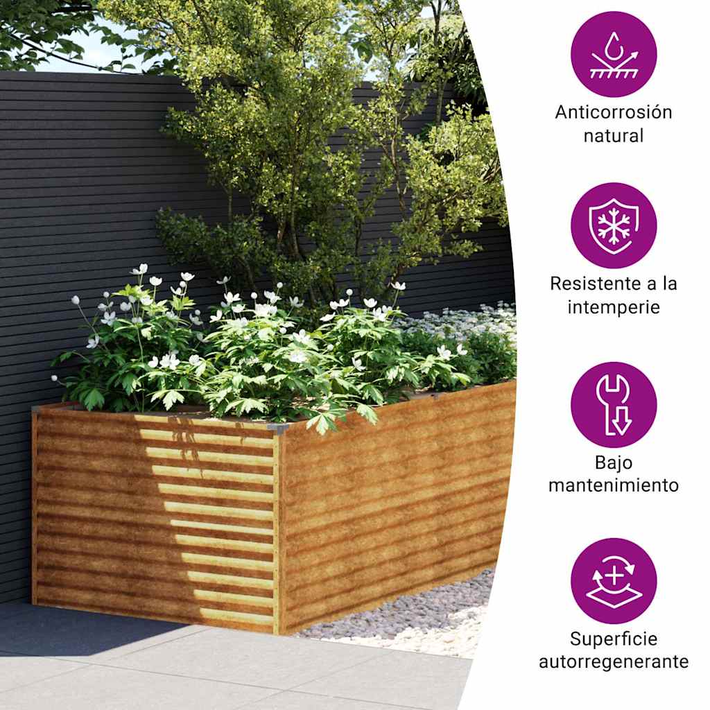 Aukštas sodo lovelis, 479x100x69cm, Corten plienas Aukštas sodo lovelis, 479x100x69cm, Corten plienas - Image 5
