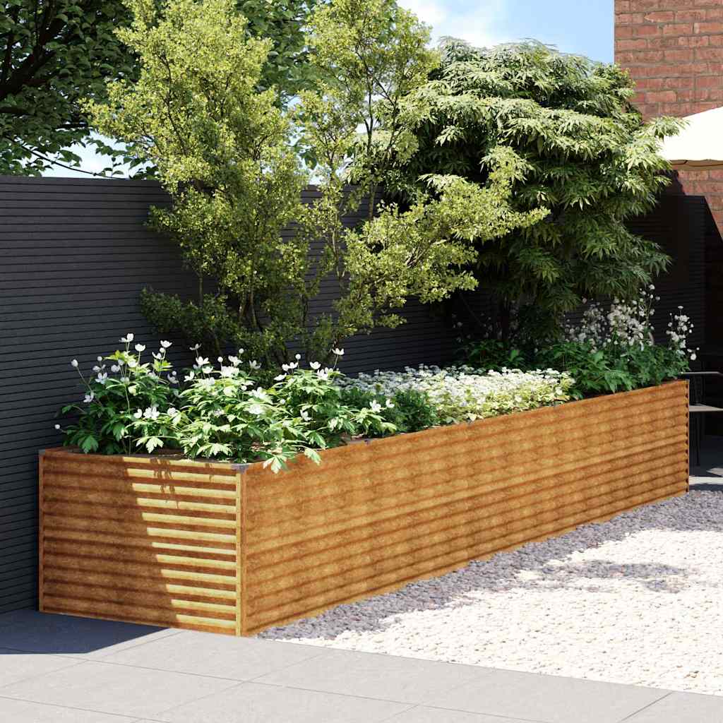 Aukštas sodo lovelis, 479x100x69cm, Corten plienas Aukštas sodo lovelis, 479x100x69cm, Corten plienas - Image 2
