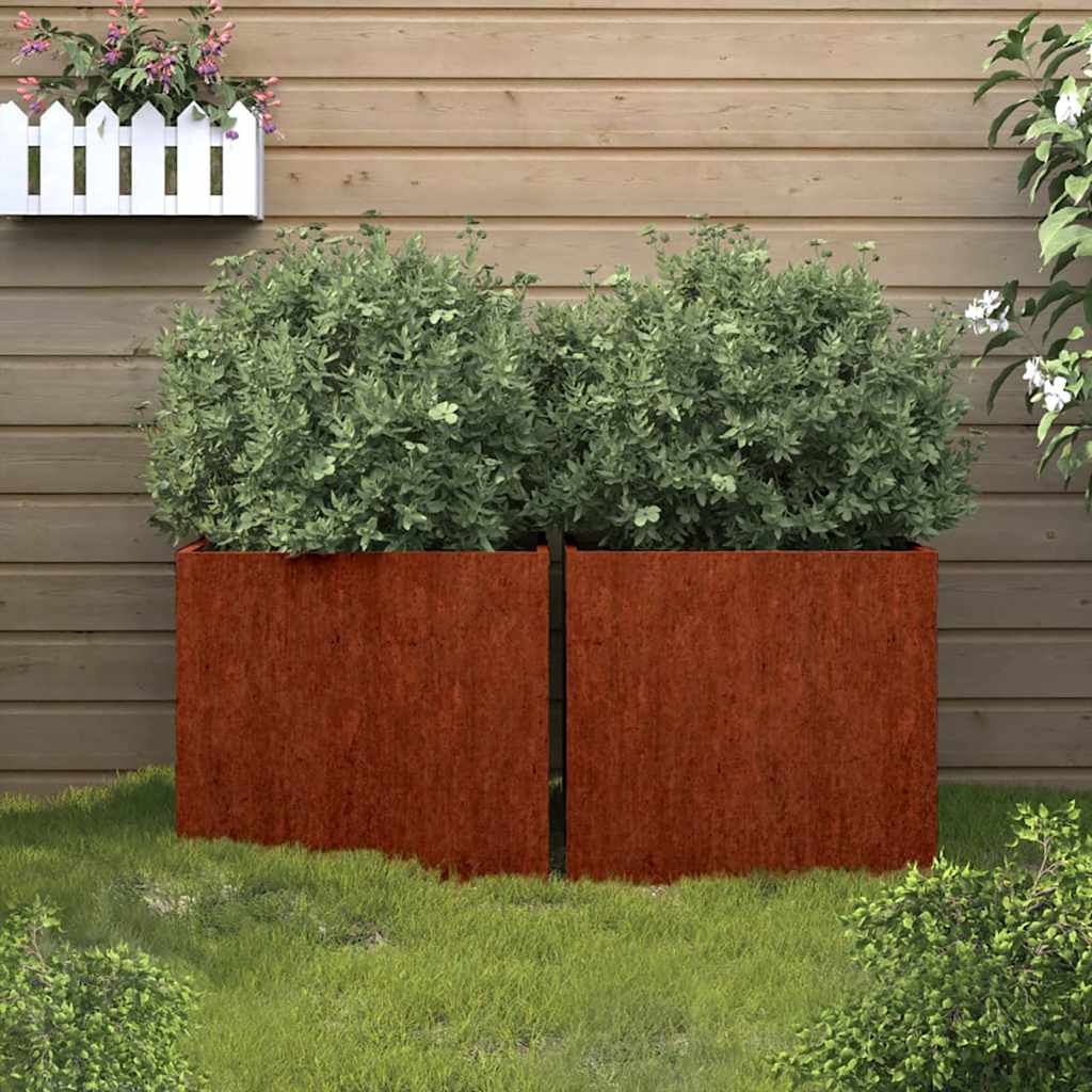 Loveliai, 2vnt., 42x40x39cm, Corten plienas Loveliai, 2vnt., 42x40x39cm, Corten plienas - Image 2