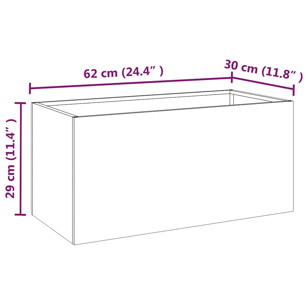 Lovelis, 62x30x29cm, Corten plienas Lovelis, 62x30x29cm, Corten plienas