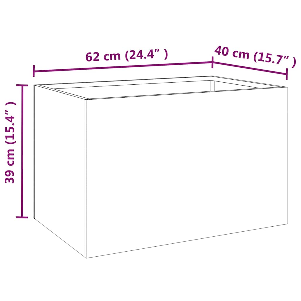 Lovelis, 62x40x39cm, Corten plienas Lovelis, 62x40x39cm, Corten plienas