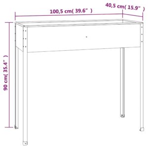 Sodo lovelis, antracito, 100,5x40,5x90cm, galvanizuotas plienas